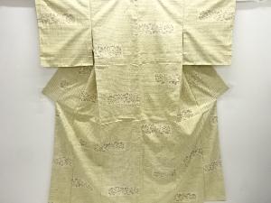 未使用品　抽象花模様織り出し手織り紬着物